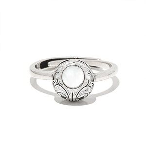 Recycled Vintage Clear Dairy Bottles Sterling Adjustable Vintage Lace Ring